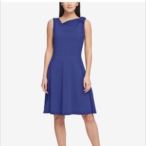 DKNY Draped Bow Fit & Flare Dress